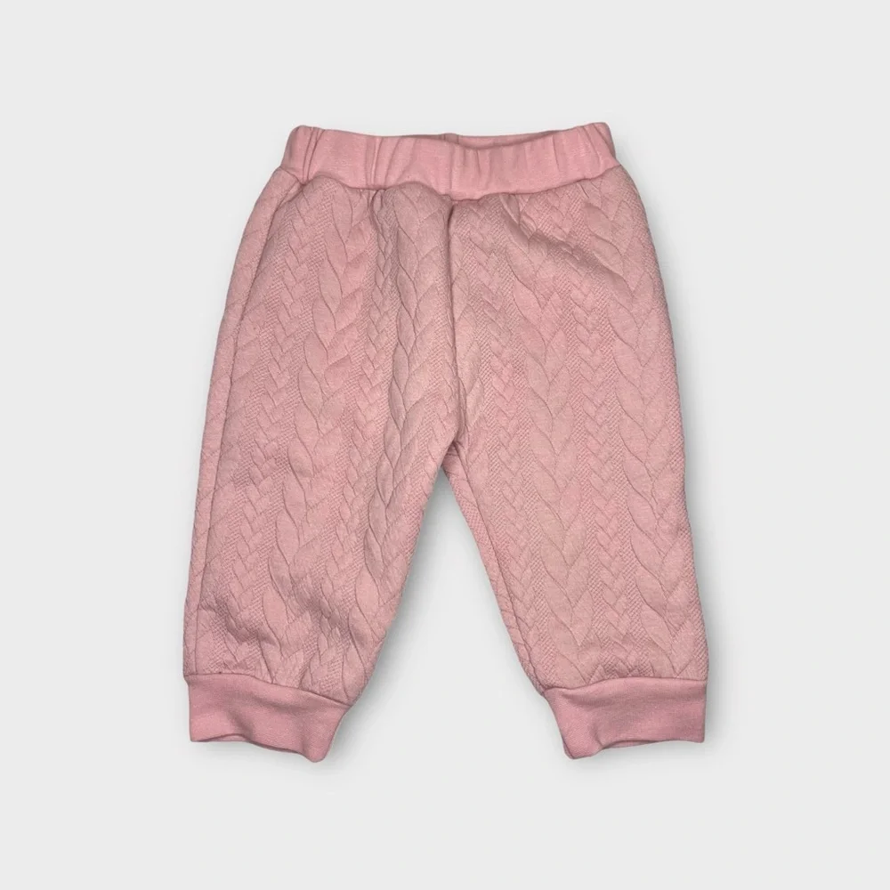 Shein 2 Piece Quilted Pink Sweater & Jogger Set
